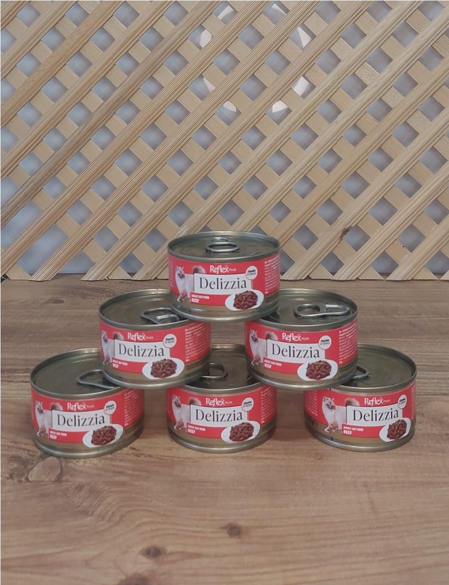 Delizzia / Sos İçinde Parça Dana Etli Yetişkin Kedi Maması (85 gr x 6 adet)